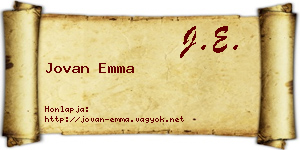 Jovan Emma névjegykártya